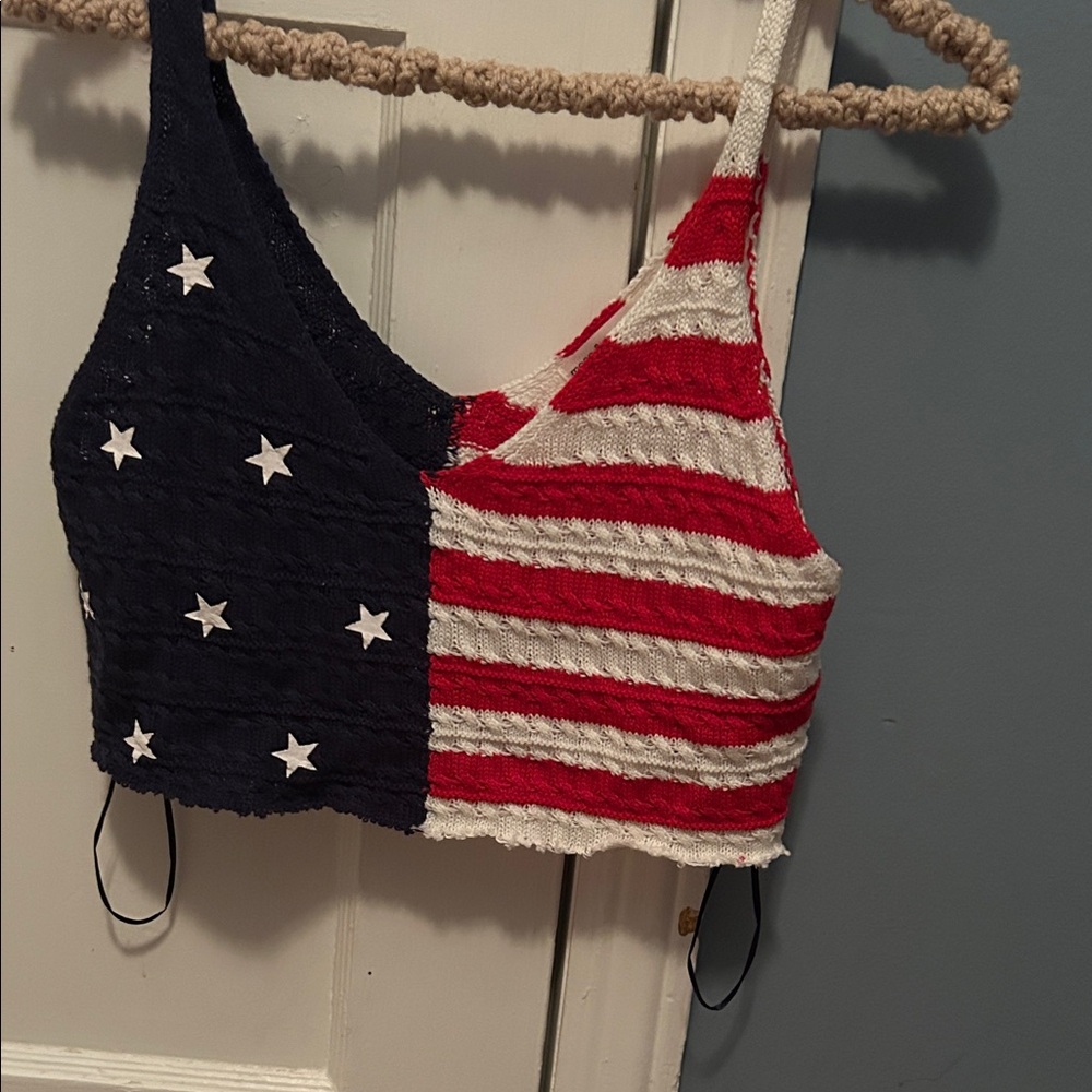 moon & madison Stars and Stripes Crop Top